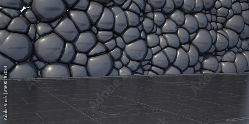 Fotografie Futuristic wall with unique bubble-like texture