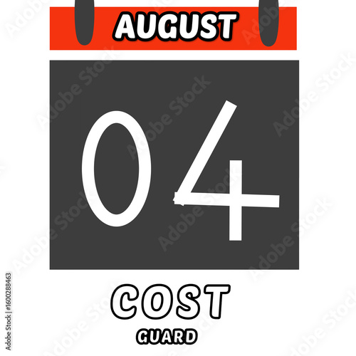 Coast Guard Day Poster  August 4 Banner and Greeting Card Template and August 4th Celebration Banner  Vector Background and Card Template
Honoring the United States Coast Guard Day isolated on White.