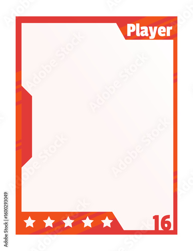 Game sports card template. Trading frame for football, basketball and hockey players. Vector illustration