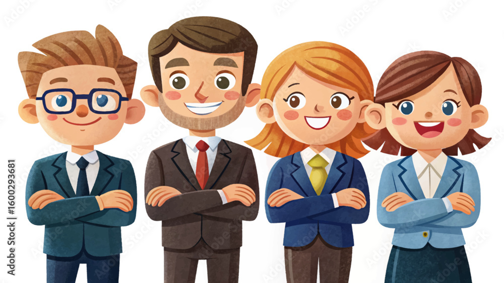 Fototapeta premium Vector set of male and female lawyers in professional suits holding law books, briefcases, or documents. Legal character illustration for justice, law firm, and courtroom themes