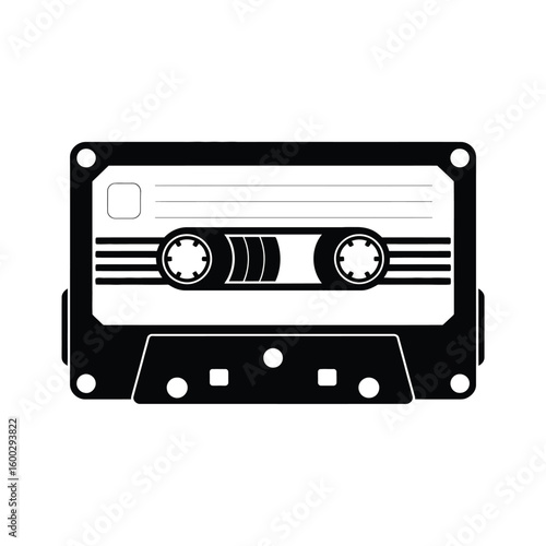 Retro cassette tape icon for music and audio