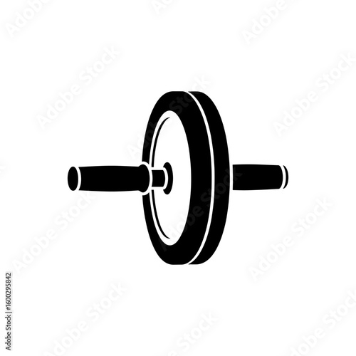 Black Ab Wheel with Handles for Core Strength Training