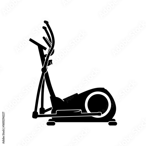 Elliptical Trainer Silhouette: Fitness Equipment for Cardio Workout