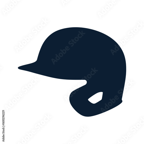 Dark blue baseball batting helmet silhouette