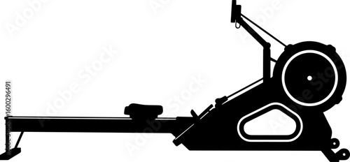 Rowing Machine Silhouette: Fitness Equipment for Cardio and Strength Training