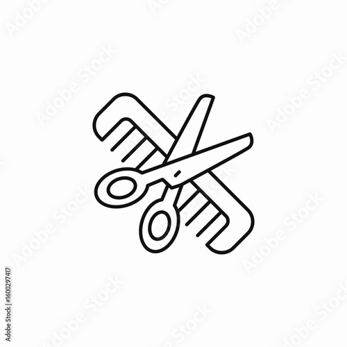 hair scissors comb icon sign vector