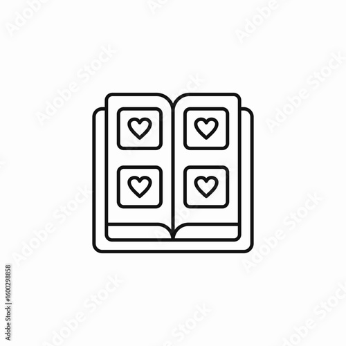 photo album hearts icon sign vector