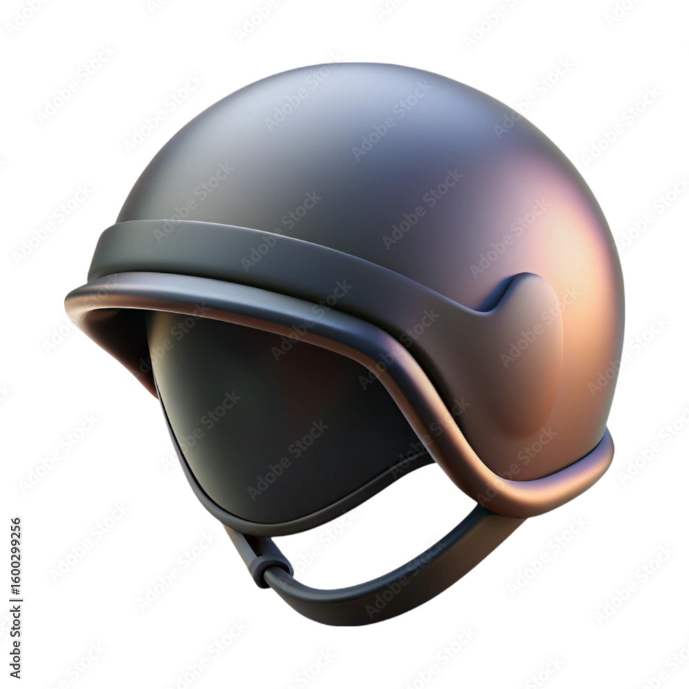 Naklejka premium 3d render of a modern tactical helmet with visor isolated on a black background