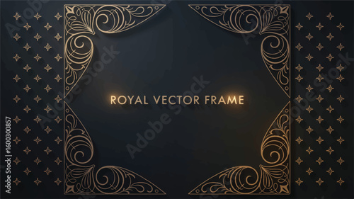 Ornate golden frame with floral motifs decorative