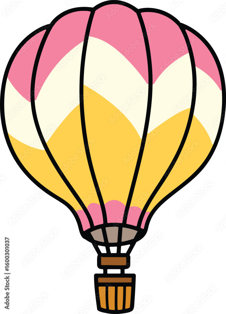 Fototapeta premium Colorful hot air balloon in flight