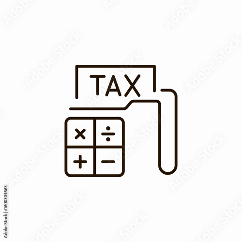 calculator tax folder icon sign vector