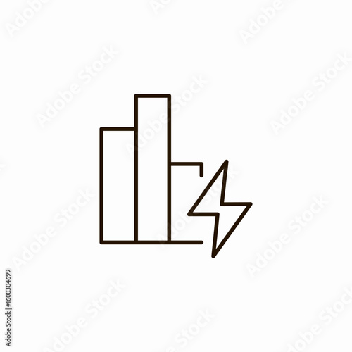 energy price decrease icon sign vector