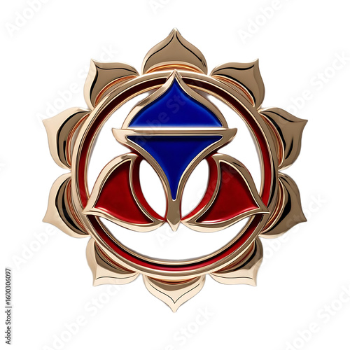 Shield with Wings and Ribbon Isolated on White Background