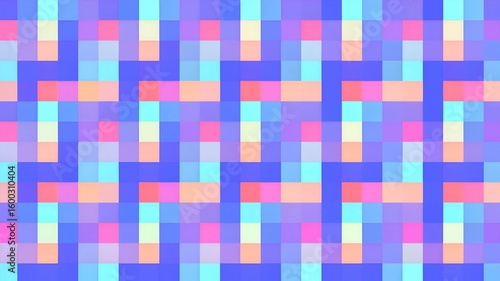 A colorful light wallpaper that is lit up and has a purple with squares pixel style 
