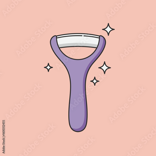 Sparkling purple pedicure foot file illustration for callus and dead skin removal.