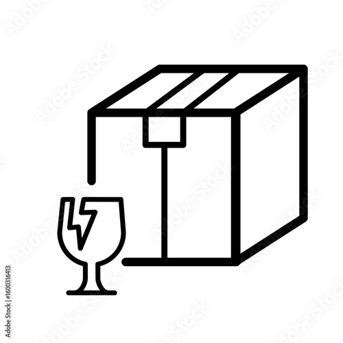 Fragile package - careful shipping  - vector icon