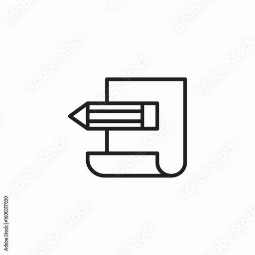 paper and pencil icon sign vector