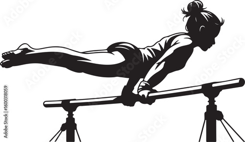 Gymnastics Silhouette Artistic Gymnastics Sport Athletic Exercise Female 