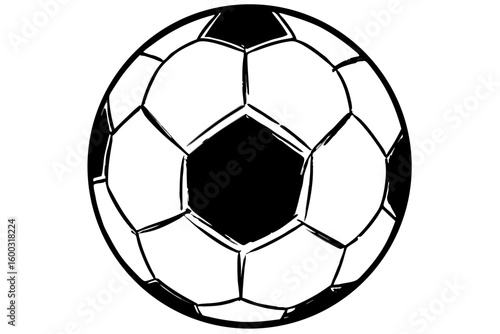 A round, leather soccer ball isolated on white, perfect for game, sport, and competition