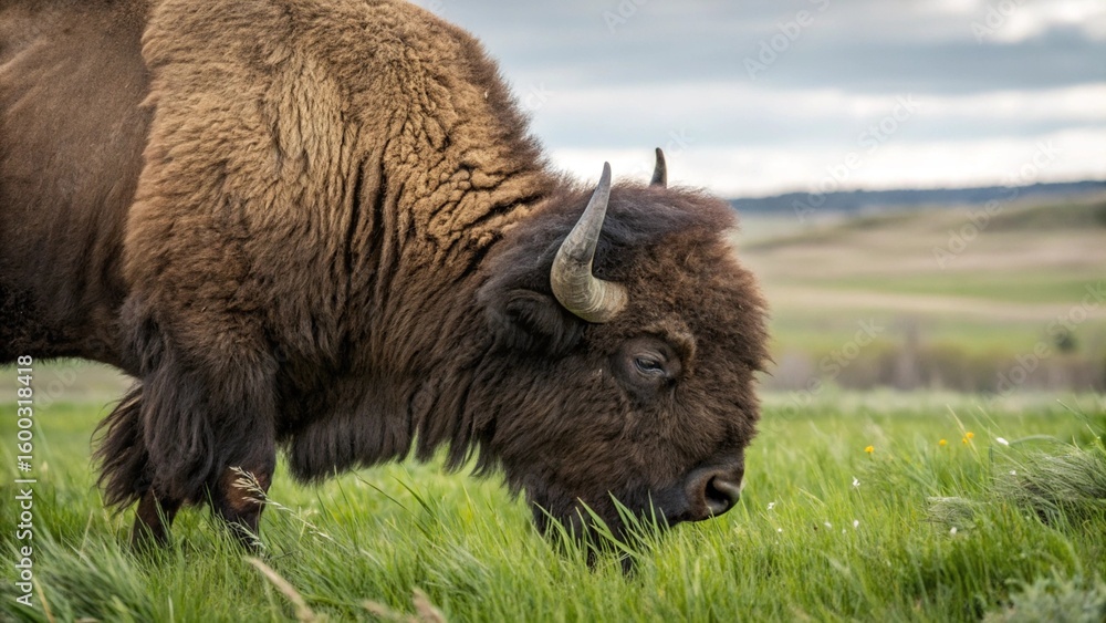 Fototapeta premium Bison, sharp and realistic, Photo,Cute photos of animals,4K