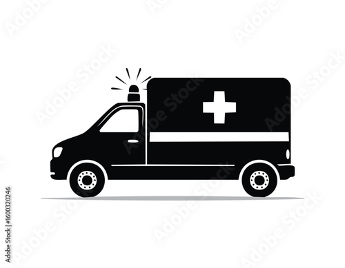 ambulance vehicle icon silhouette vector illustration.rescue, ambulance, illustration, car, road, symbol, vector, arrest, assistance, concepts, criminal, cut out, form, graphic, individuality, 