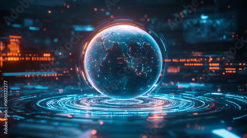 Internet technology communication concept business background in the earth background