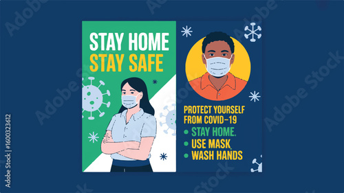 People wearing masks protecting from virus protection