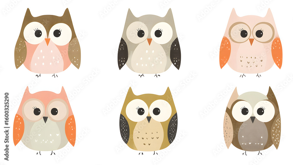 Obraz premium Cute Owls Collection