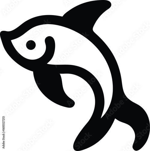 A graceful colorful goldfish with a magnificent swirling tail, on a clean white background, capturing its fluid beauty.