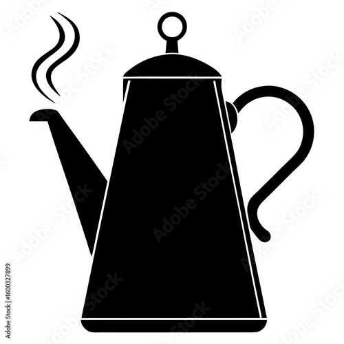 kettle with steam silhouette