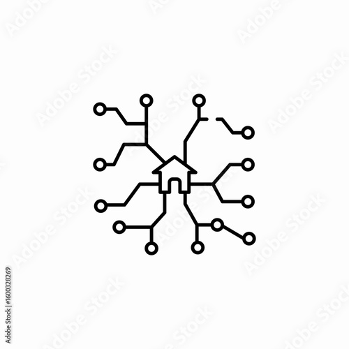 connected smart home icon sign vector