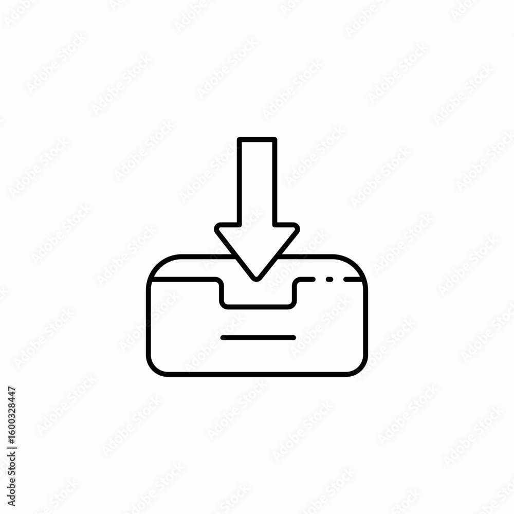 Fototapeta premium download inbox arrow icon sign vector