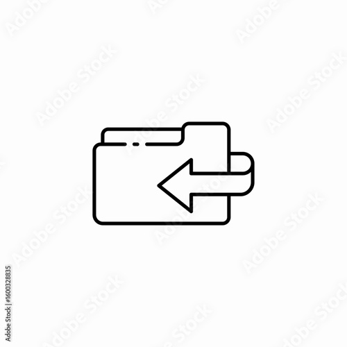 folder receive arrow icon sign vector