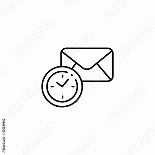 timed message delivery icon sign vector