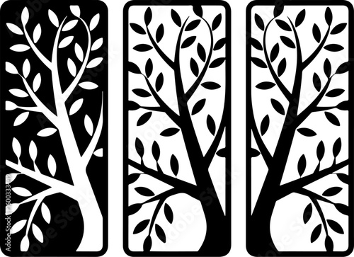Elm Tree Silhouette Vector – Black on White Background


