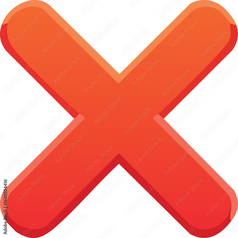Fototapeta premium Cancel 3d icon rejection mark wrong symbol no sign