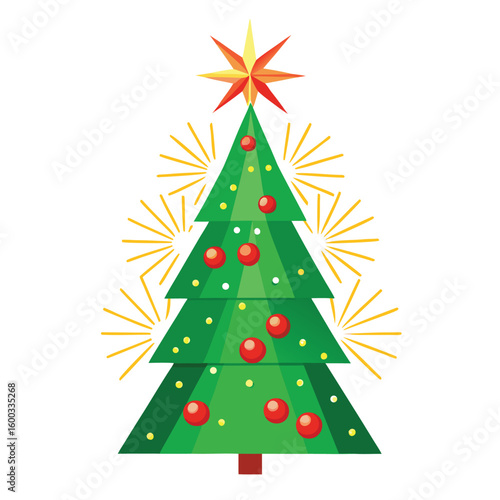A dazzling festive Christmas tree with shimmering green tinsel branches, radiating sparkle and holiday cheer.