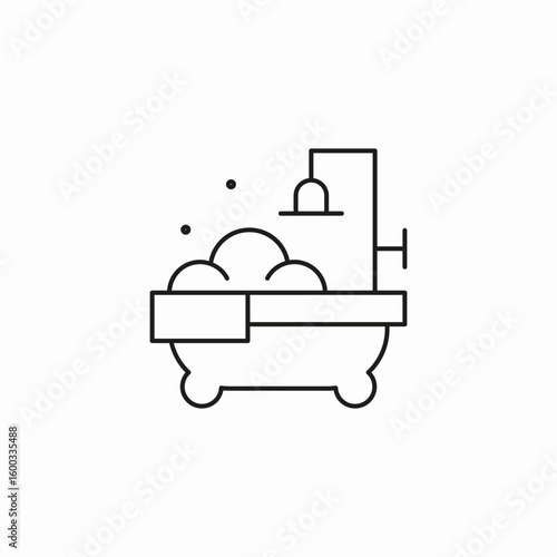 bubbly bath tub icon sign vector