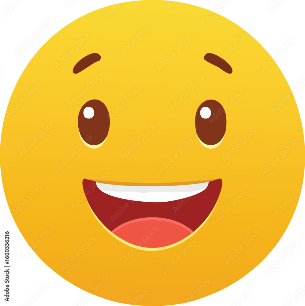 Fototapeta premium Happy yellow smiley face emoticon icon with a cheerful expression