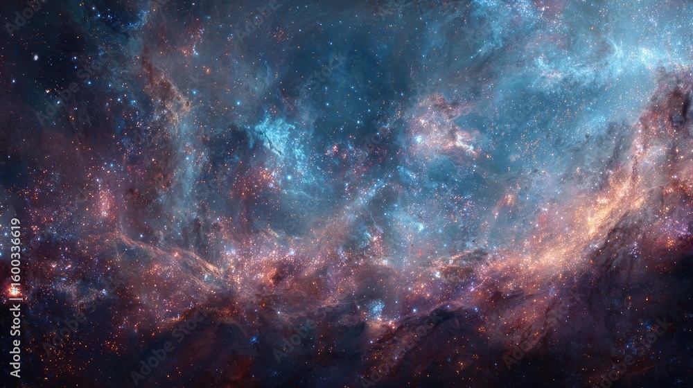 Naklejka premium Cosmic Nebula: A Celestial Tapestry of Stars and Gas