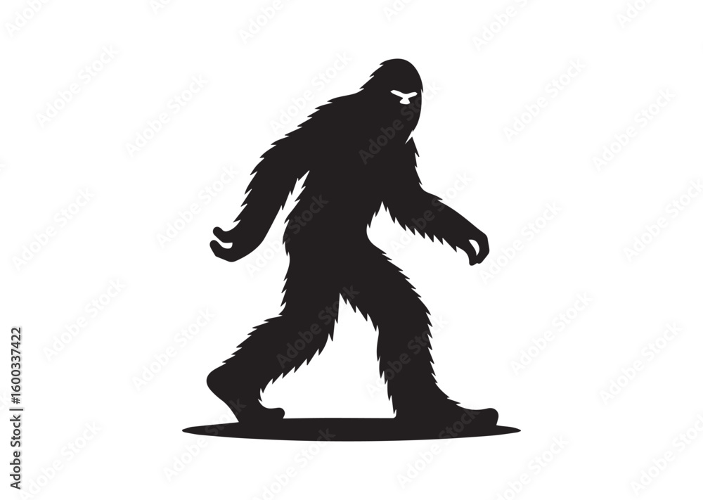 Fototapeta premium Bigfoot silhouette vector illustration