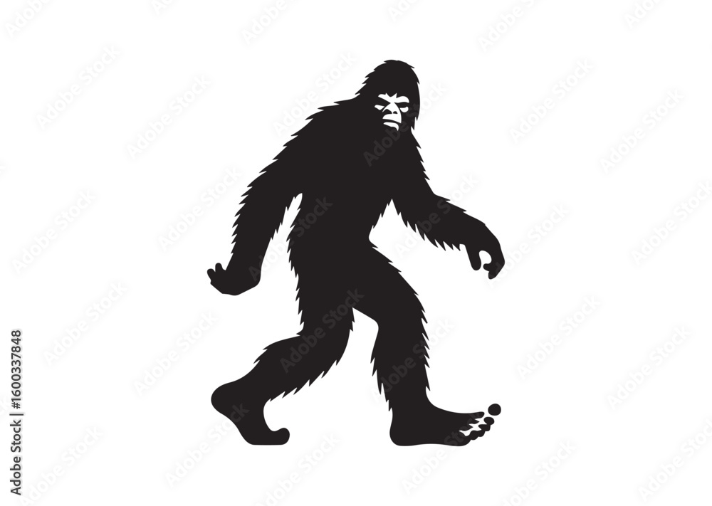 Obraz premium Bigfoot silhouette vector illustration