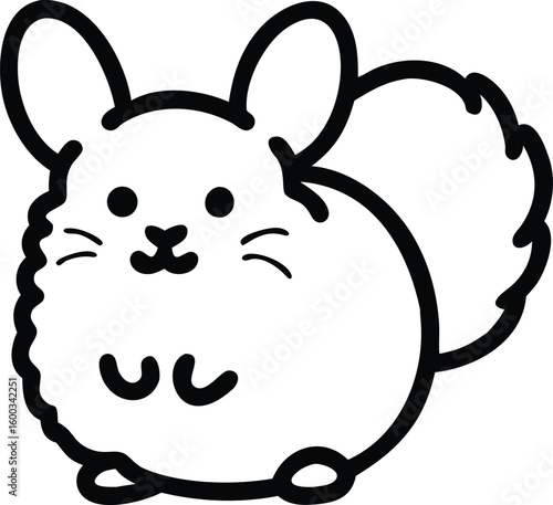 A charming fluffy chinchilla, resembling a soft, fluffy puff, radiating cuteness and delicate elegance.