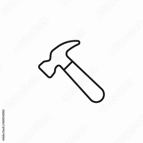 claw hammer tool icon sign vector