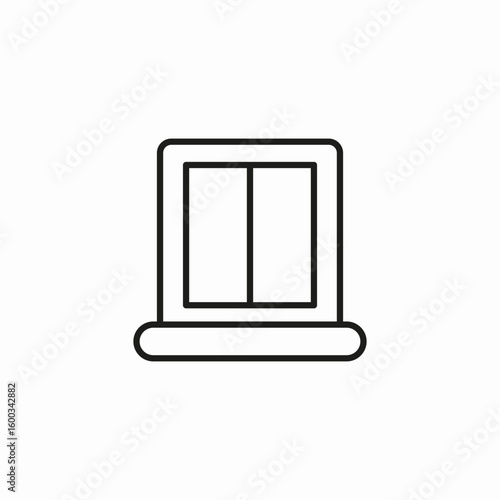 closed window pane icon sign vector