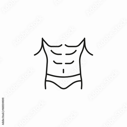 male torso abs icon sign vector
