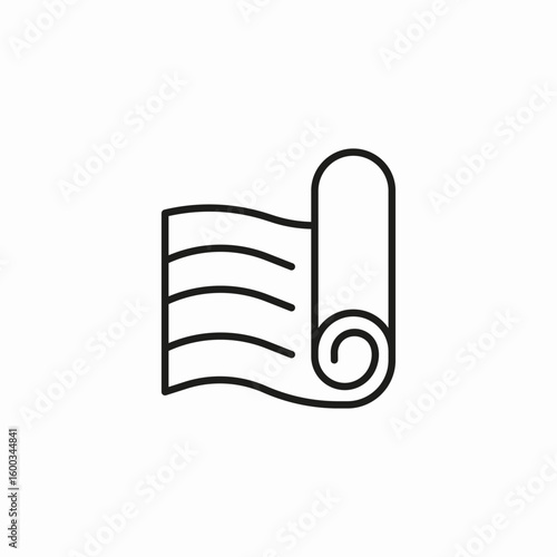 rolled fabric textile icon sign vector