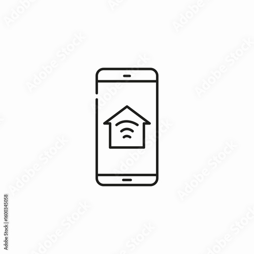 smart home phone icon sign vector
