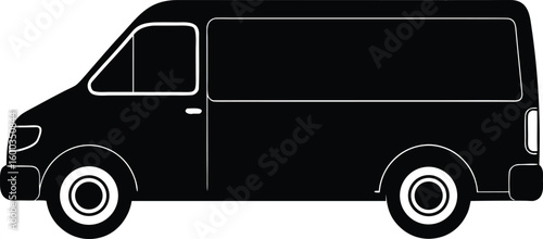 delivery van silhouette vector illustration