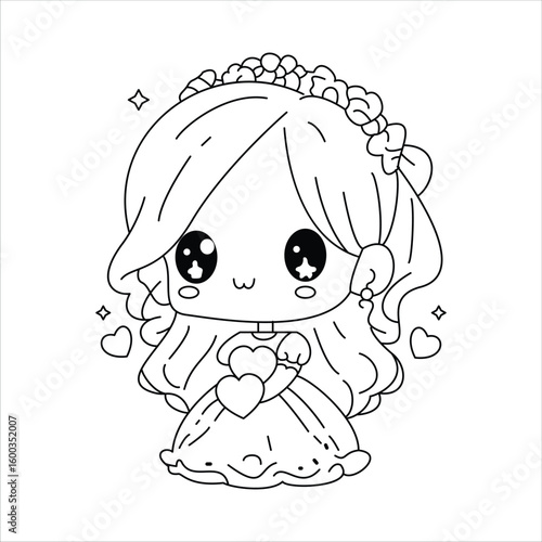 Funny vector cartoon illustration of a cute puppy and rabbit character for children's coloring book art